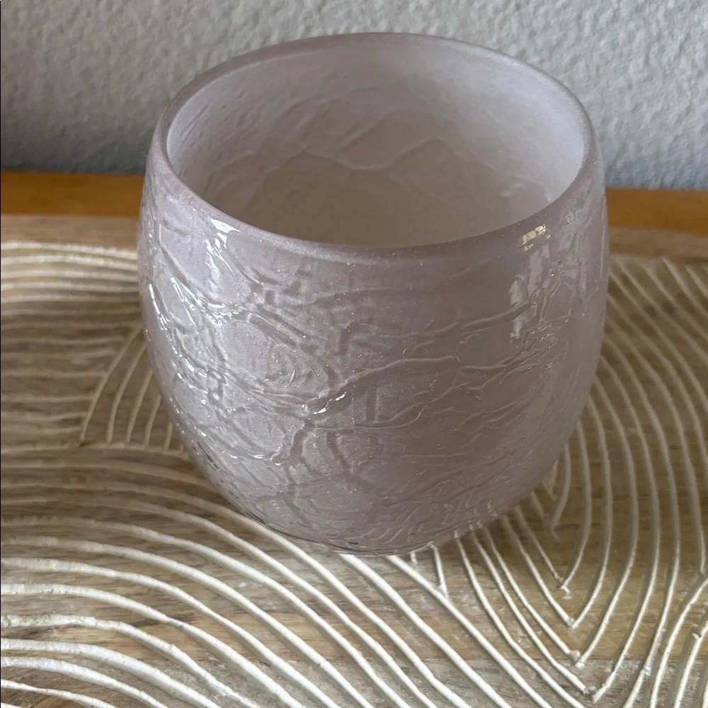 Pair of Frosted Glass Candle Holders